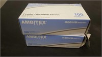 (2) Boxes Ambitex Powder Free Nitrile Gloves-