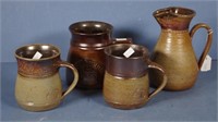 Four various Bendigo Pottery pieces