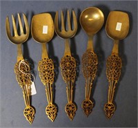 Set five Eastern serving utensils