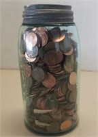 Early Mason Jar of U.S. Cents