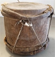 Early Wooden Drum with Animal Hide