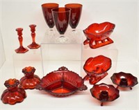 ASSORTED RUBY GLASSWARE