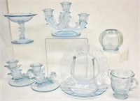 FOSTORIA "BAROQUE" BLUE GLASSWARE