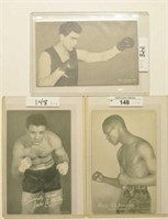 (3) Vintage Exhibit Boxing Cards La Motta/Robinson