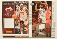 Pair Of LeBron James Game-Used Jersey Cards