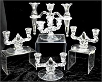 ASSORTED GLASS CANDLE HOLDERS