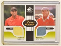 SP Game Used Tiger Woods Stewart Dual Shirt Card