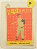 1958 Topps Mickey Mantle All Star Card #487
