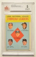 BVG Graded 5 1963 Topps Strikeout Leaders Card #9