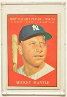 1961 Topps Mickey Mantle MVP Card #475