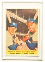 1958 Topps Mickey Mantle Hank Aaron Card #418