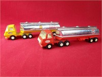 Vintage 1970s Tonka Toy Shell and Gulf Oil Tankers
