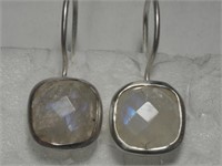 Sterling Silver Genuine Moonstone Earrings