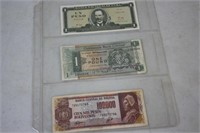 Sheet of Foreign Notes