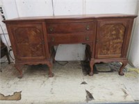 ANTIQUE MAHOGANY BALL AND CLAW BUFFET 38"T X 72"W