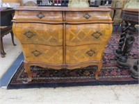ITALIAN INLAID BOMBE STYLE ENTRY CABINET 31"T X