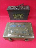 Vintage Military Ammo Box and Machine Gun Box