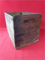 Vintage Gold Table Syrup Wooden Box