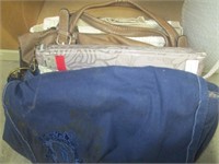 Canvus Bags, Bed Sheets NIP, Purses & More