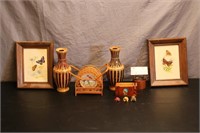Butterfly Prints & 2 Handcrafted Urns