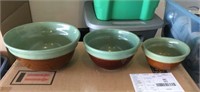 3 Red Wing Nesting Bowls