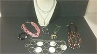 Lot Of Jewellery Necklaces, Bracelets & Belt