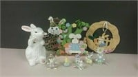 Ceramic Bunny Piggy Bank & Various Ornaments
