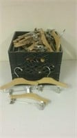 Crate Full Of Wooden Clothes Hangers