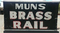 LARGE BOX SIGN MUNS BRASS RAIL