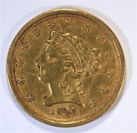 1840-O $2.5 GOLD LIBERTY AU