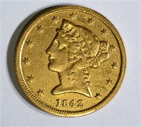 1842 $5 GOLD LIBERTY XF