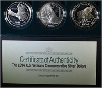 1994 U.S. Veteran Three-Coin Proof Set.