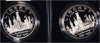 (2) 1996 Smithsonian  Anniv. Proof Silver Dollars