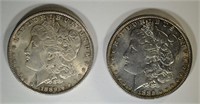 1885 & 1889 MORGAN DOLLARS CHBU