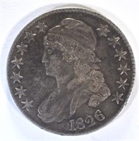 1826 CAPPED BUST HALF DOLLAR, AU