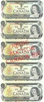 10 CANADIAN 1973 $1 DOLLAR BILLS