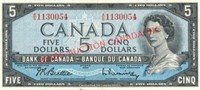 CANADIAN 1954 $5 DOLLAR BILL