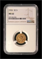 1926 $2.50 Gold Indian Quarter Eagle, NGC