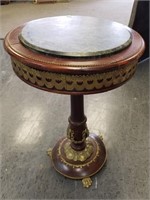 MARBLE TOP FRENCH ORMALU PEDESTAL