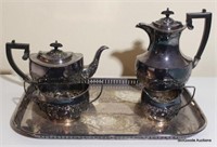 5 Pc Lot - Silver Plate Tea Set