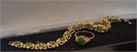 2PC BRACELET AND RING LOT JADE?