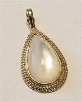 14K GOLD CABOCHON PEARL NECKLACE