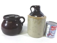 Vase + pot en grès - Stoneware jug and pot