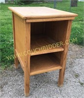 Handmade side table w/ pullout shelf