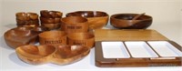 15 Pc Lot - Assorted wooden snack ware