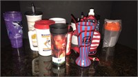 Large Lot of Plastic Travel Cups