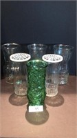 Lot of 6 Various Glass Flower Vases