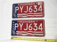 1976 Michigan license plates.