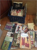 Crate Full of Loom/crochet/knitting books