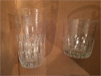 crystal glasses 2 sets of 8 (short & tall)